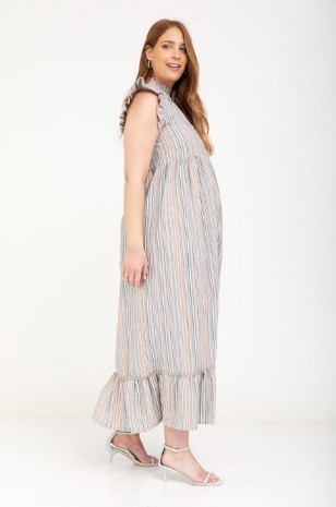 שמלת הריון שלי פסים צבעוני