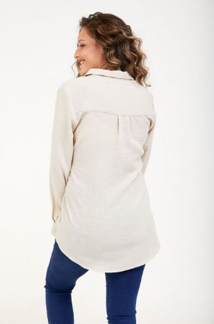 חולצת הריון לינדה פשתן אבן