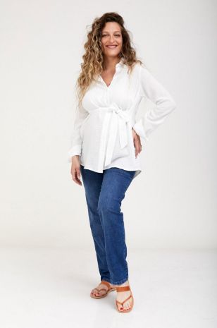 חולצת הריון לינדה פשתן שמנת