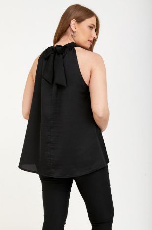 חולצת הריון צווארון קשר שחורה	