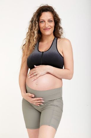 טייץ הריון אקטיב קצר חאקי	