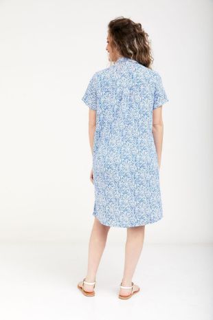 שמלה להריון אודיה תכלת מודפס