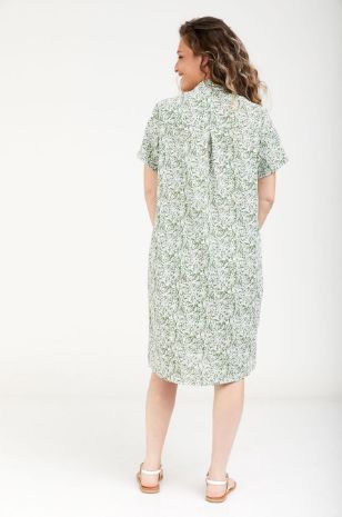 שמלה להריון אודיה ירוק מודפס