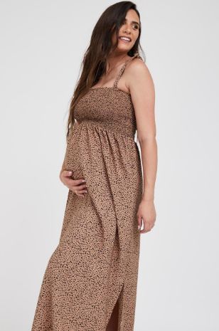 שמלת הריון מרסל שחור בז'