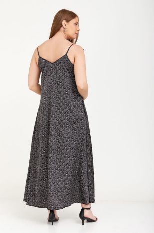 שמלת הילה שחור מודפס