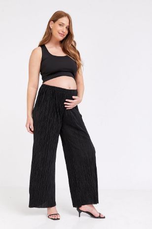 מכנסי הריון הרפר פליסה שחור