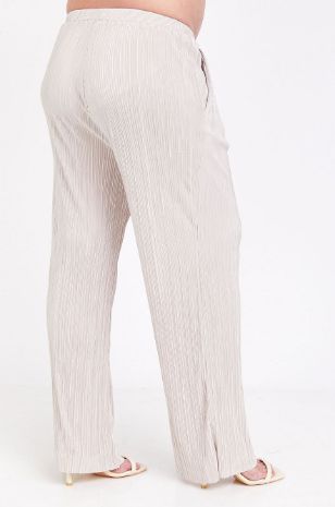 מכנסי הרפר פליסה אבן