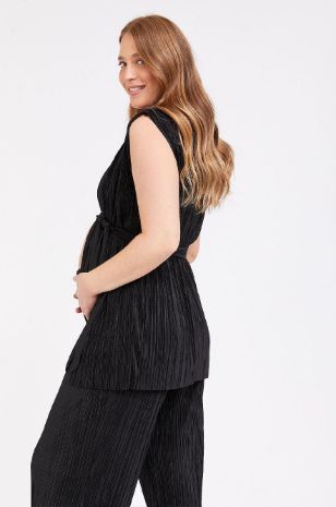 ז'קט הריון דין פליסה שחור