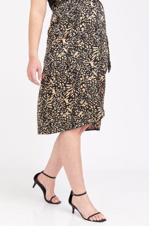 חצאית הריון מעטפת מנומר בז'