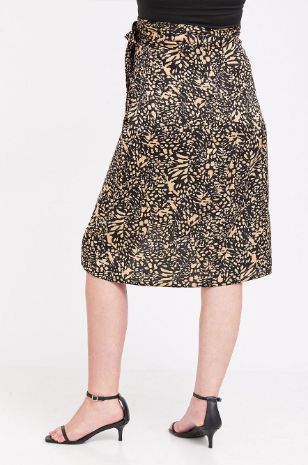 חצאית הריון מעטפת מנומר בז'