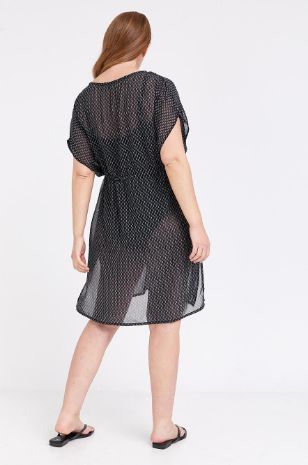 שמלת חוף להריון מאטירה שחור מודפס