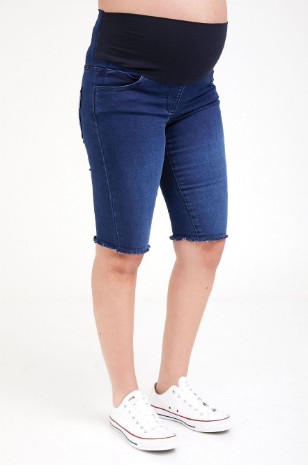 ג'ינס להריון אוליביה אורך ברך כחול