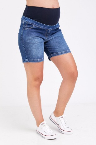 ג'ינס הריון ריילי קצר כחול