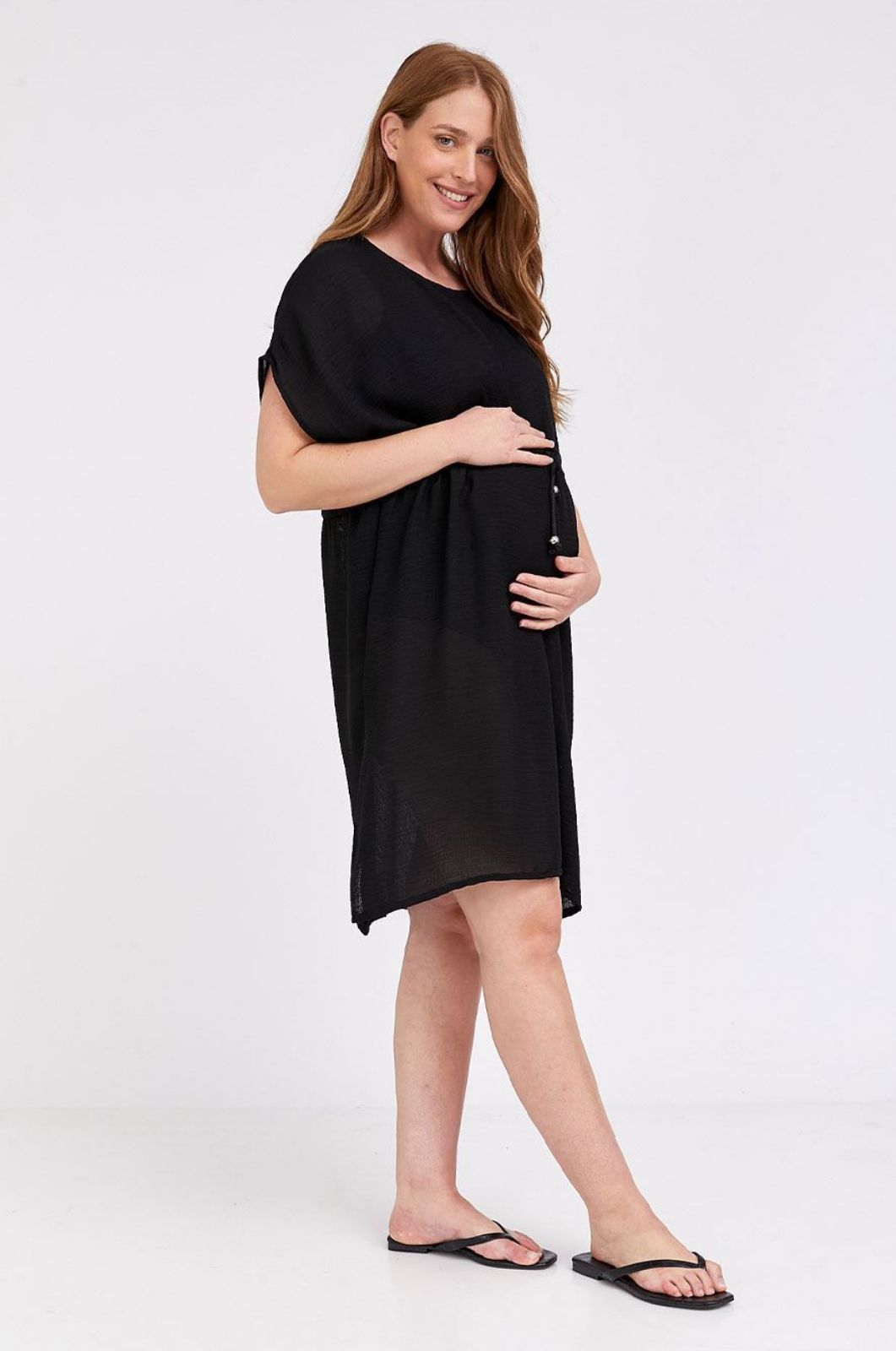 שמלת חוף להריון אואזיס שחורה