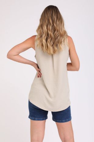  חולצת הריון קיקי ללא שרוול אבן
