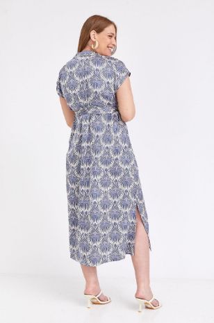 שמלת הריון קארינה שמנת כחול