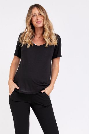 חולצת הנקה חצי שרוול נייבי אפור	