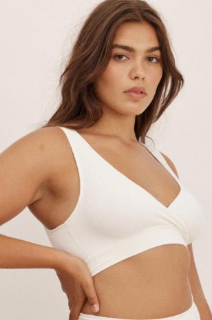 חזיית הנקה מעטפת ריב לבנה	Saisei 