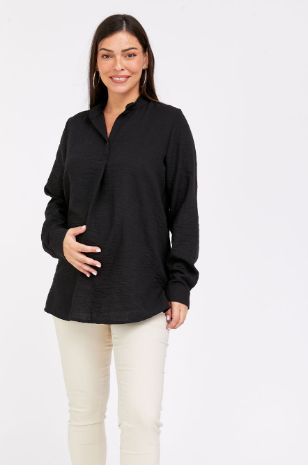 חולצת מימי ש.ארוך שמנת מודפס