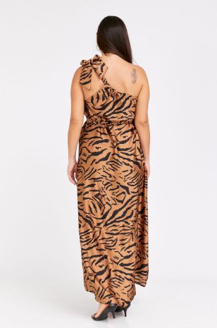 שמלת הריון הרמיוני מנומר חום של אבישג ארבל