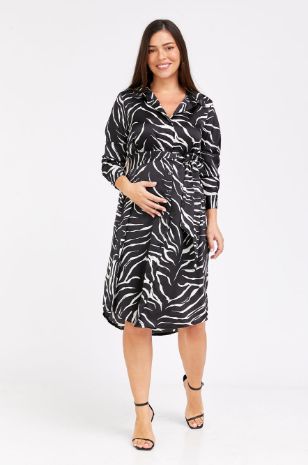 שמלת הריון רומא שחור לבן