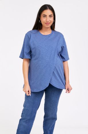 חולצת מעטפת להנקה ש.קצר שחור