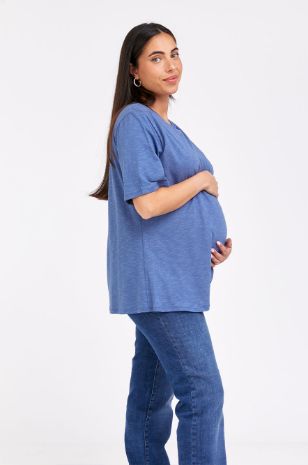 חולצת מעטפת להנקה ש.קצר ג'ינס