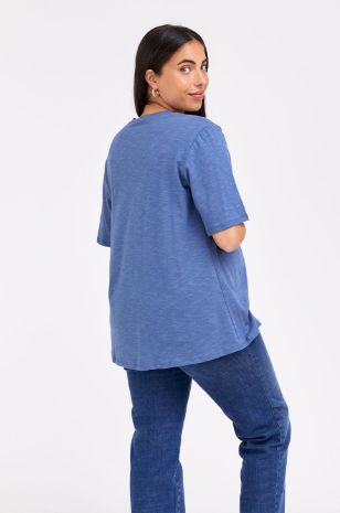 חולצת מעטפת להנקה ש.קצר ג'ינס