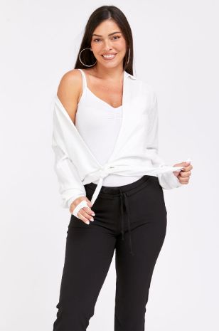 גופיית הריון כיווצים לבנה