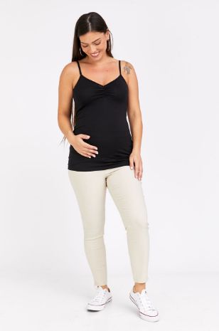 גופיית הריון כיווצים שחורה