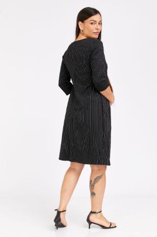 שמלת הריון אלומה שחור פס שמנת