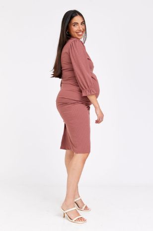 חצאית עפרון ריב להריון ורוד עתיק של אבישג ארבל