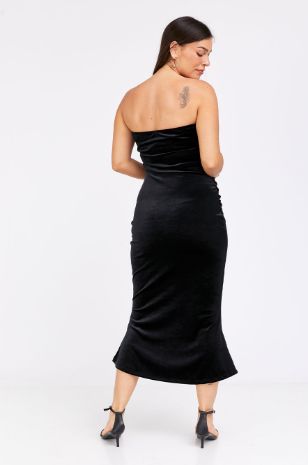 שמלת סטרפלס להריון קטיפה