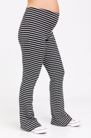 מכנסי הריון דוריאן שחור פס לבן  של אבישג ארבל