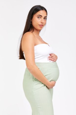  מכנסי הריון סימון  פיסטוק בהיר