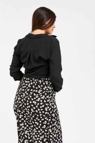 חולצת קשירה גברית שחור