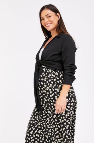 חולצת קשירה גברית שחור