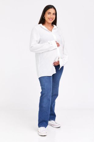 חולצת הריון רייצל לבנה