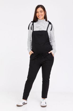 אוברול הריון רותם ארוך שחור