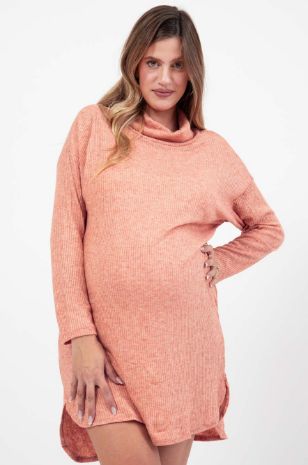 תמונה של שמלת טוניקה להריון מרגו כתום בהיר