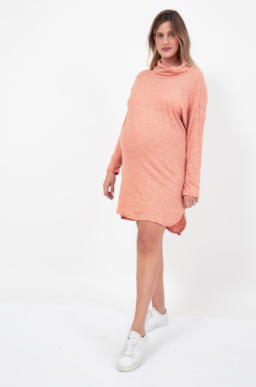 תמונה של שמלת טוניקה להריון מרגו כתום בהיר