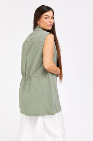 ז'קט הריון ללא שרוול מיקה זית